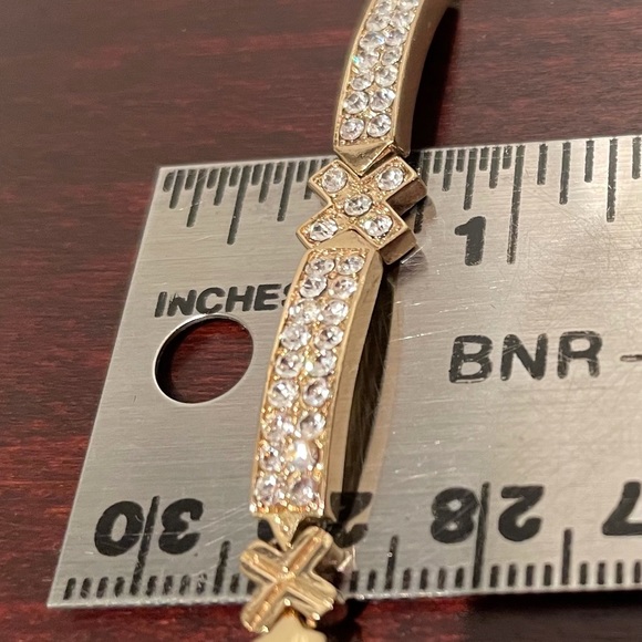 Gold Plated & Simulated Diamond Bracelet - Picture 9 of 11